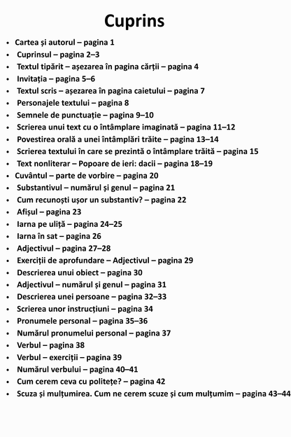 Clasa a III-a – Limba și Literatura Română