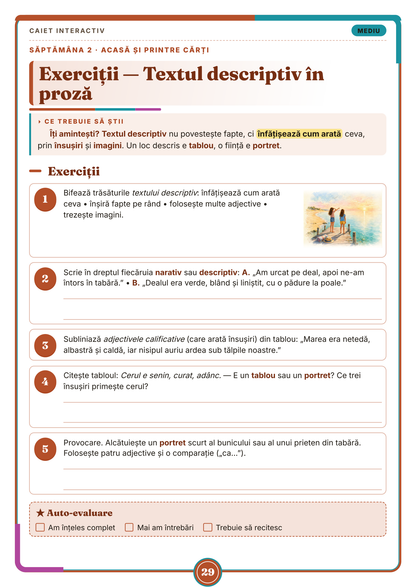 Caiet de vacanță – Limba și literatura română, clasa a 6-a