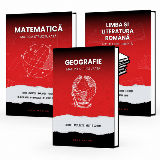 Pachet Bacalaureat | Geografie + Română + Matematică