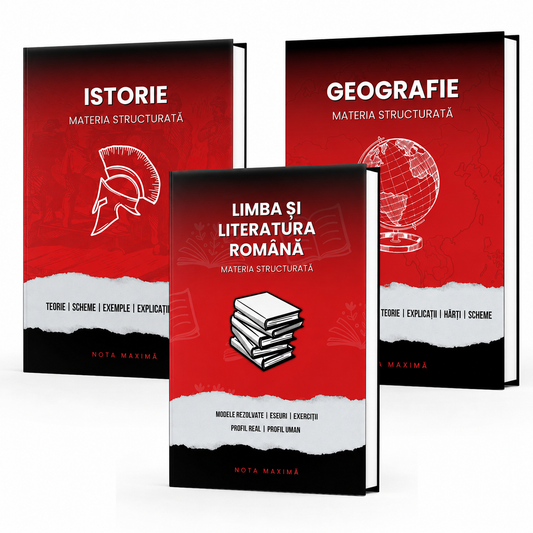Pachet Bacalaureat | Română + Istorie + Geografie