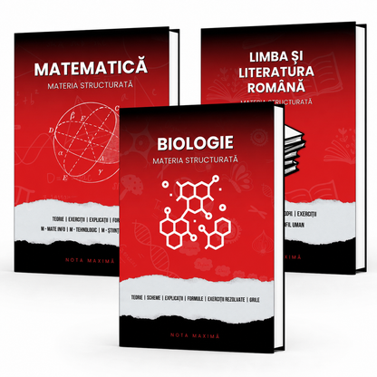 Pachet Bacalaureat | Biologie 9-10 + Matematică + Română