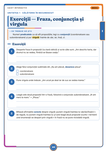 Caiet de vacanță – Limba și literatura română, clasa a 7-a