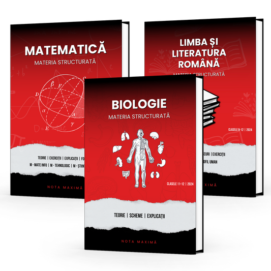 Pachet Bacalaureat | Biologie 11-12 + Română + Matematică