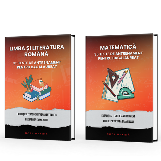 Pachet Bacalaureat: 70 de Teste de Antrenament | Română + Matematică