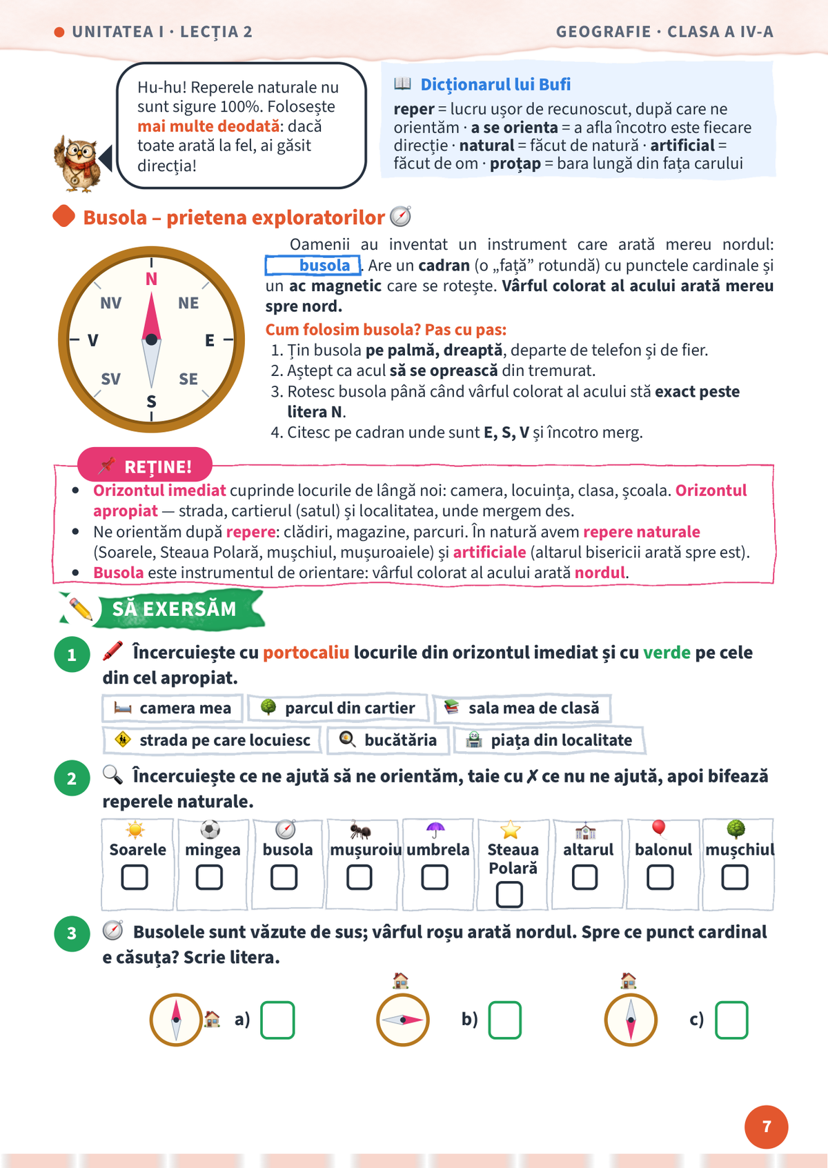 Lecția „Orizontul apropiat. Orientarea” – pagina 7