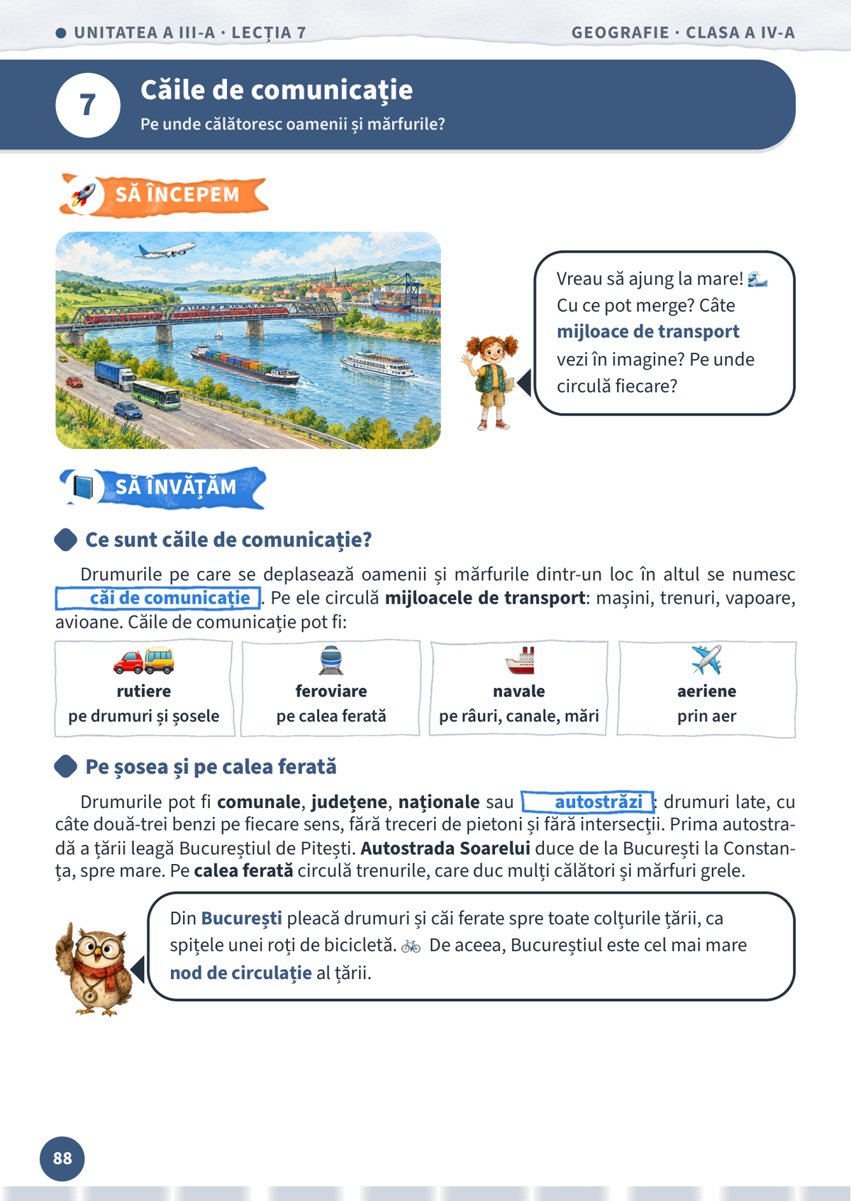 Lecția „Căile de comunicație” – pagina 88
