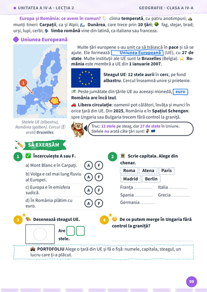 Lecția „Europa și Uniunea Europeană” – pagina 99