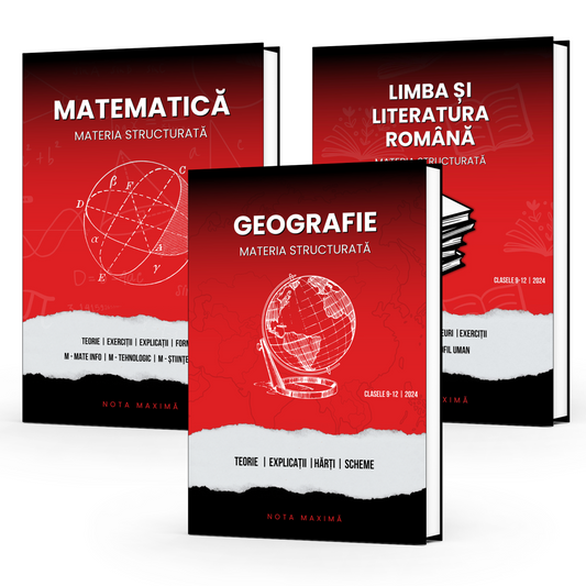 Pachet Bacalaureat | Geografie + Română + Matematică