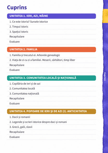 Cuprins — unitățile 1-4