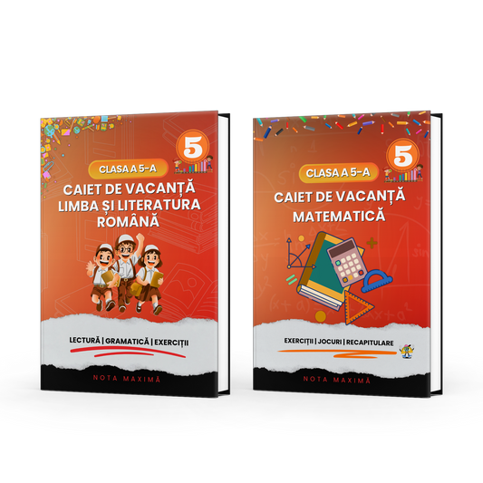 Pachet Caiete de vacanță clasa a V-a — Română și Matematică