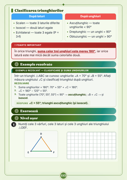 Caiet de vacanță – Matematică, clasa a 6-a