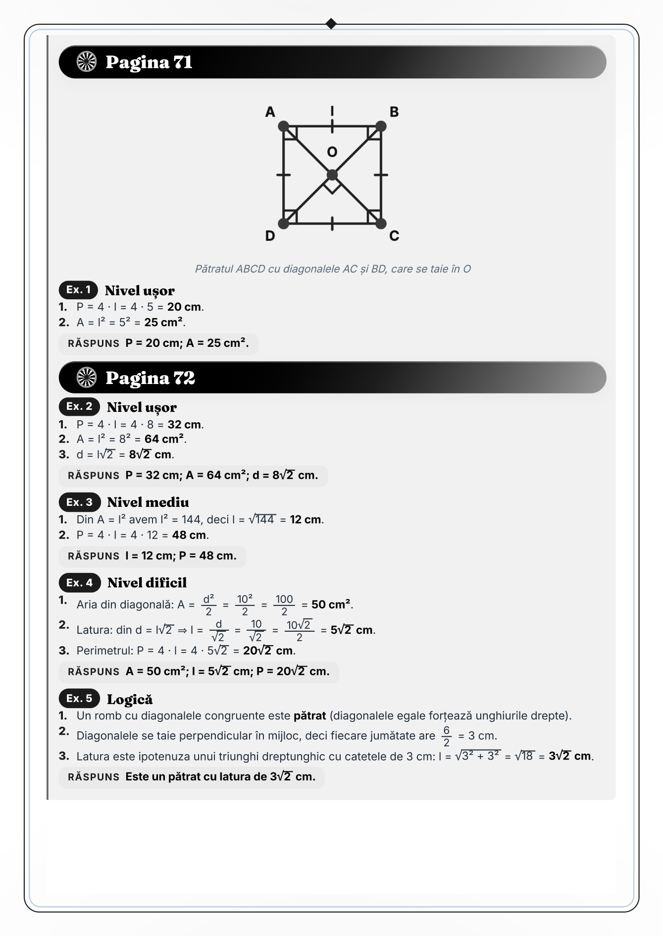 Caiet de vacanță – Matematică, clasa a 7-a
