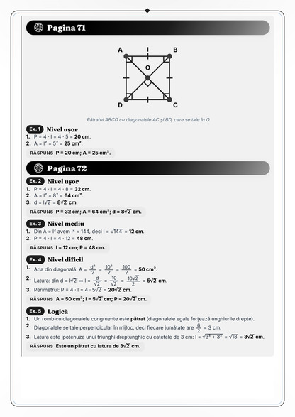 Caiet de vacanță – Matematică, clasa a 7-a